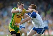 21 July 2013; Karl Lacey, Donegal, in action against Kieran Duffy, Monaghan. Ulster GAA Football Senior Championship Final, Donegal v Monaghan, St Tiernach's Park, Clones, Co. Monaghan. Picture credit: Brian Lawless / SPORTSFILE