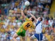 21 July 2013; Michael Murphy, Donegal, in action against Vincent Corey, Monaghan. Ulster GAA Football Senior Championship Final, Donegal v Monaghan, St Tiernach's Park, Clones, Co. Monaghan. Picture credit: Brian Lawless / SPORTSFILE