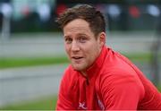 31 August 2021; Kieran McGeary speaking to the media during a Tyrone senior football media conference at Tyrone GAA Centre in Garvaghey, Tyrone. Photo by Eóin Noonan/Sportsfile