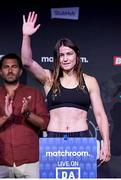 3 September 2021; Katie Taylor during the weigh-in before her Undisputed Female Lightweight Championship bout against Jennifer Han in Leeds, England. Photo by Mark Robinson / Matchroom Boxing via Sportsfile