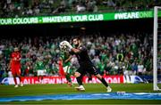 4 September 2021; Azerbaijan goalkeeper Shakhrudin Magomedaliyev during the FIFA World Cup 2022 qualifying group A match between Republic of Ireland and Azerbaijan at the Aviva Stadium in Dublin. Photo by Stephen McCarthy/Sportsfile