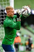 4 September 2021; Republic of Ireland goalkeeper James Talbot before the FIFA World Cup 2022 qualifying group A match between Republic of Ireland and Azerbaijan at the Aviva Stadium in Dublin. Photo by Seb Daly/Sportsfile