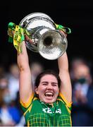 5 September 2021; Meath captain Shauna Ennis lifts the Brendan Martin Cup after the TG4 All-Ireland Ladies Senior Football Championship Final match between Dublin and Meath at Croke Park in Dublin. Photo by Piaras Ó Mídheach/Sportsfile