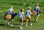 5 September 2021; Leona Maguire and Mel Reid of Team Europe walk the 14th green during the afternoon fourballs match against Lizette Salas and Jennifer Kupcho of Team USA on day two of the Solheim Cup at the Inverness Club in Toledo, Ohio, USA. Photo by Brian Spurlock/Sportsfile