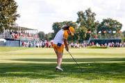 5 September 2021; Leona Maguire of Team Europe plays out of the rough on the 14th green during the afternoon fourballs match with Mel Reid against Lizette Salas and Jennifer Kupcho of Team USA on day two of the Solheim Cup at the Inverness Club in Toledo, Ohio, USA. Photo by Brian Spurlock/Sportsfile