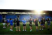 6 September 2021; Head coach Phil De Barra speaks to his players during the Leinster Rugby women's training session at Energia Park in Dublin. Photo by Harry Murphy/Sportsfile