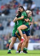5 September 2021; Kelly Boyce Jordan and Westmeath team-mates celebrate following the TG4 All-Ireland Ladies Intermediate Football Championship Final match between Westmeath and Wexford at Croke Park in Dublin. Photo by Stephen McCarthy/Sportsfile