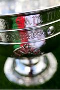 10 September 2021; The Mayo and Tyrone colours are reflected in the name of Sam Maguire Cup ahead of the GAA Football All-Ireland Senior Championship Final between Mayo and Tyrone at Croke Park in Dublin. Photo by Brendan Moran/Sportsfile