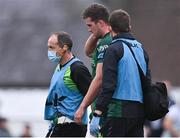 10 September 2021; Oisin Dowling of Connacht leaves the field to receive medical attention for an injury during the pre-season friendly match between Connacht and London Irish at The Sportsground in Galway. Photo by Piaras Ó Mídheach/Sportsfile