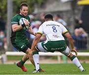 10 September 2021; Jack Carty of Connacht in action against Isaac Curtis-Harris of London Irish during the pre-season friendly match between Connacht and London Irish at The Sportsground in Galway. Photo by Piaras Ó Mídheach/Sportsfile