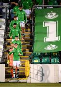 10 September 2021; Shamrock Rovers captain Ronan Finn leads his side to the pitch before the SSE Airtricity League Premier Division match between Shamrock Rovers and Waterford at Tallaght Stadium in Dublin. Photo by Stephen McCarthy/Sportsfile