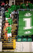 10 September 2021; Shamrock Rovers captain Ronan Finn leads his side to the pitch before the SSE Airtricity League Premier Division match between Shamrock Rovers and Waterford at Tallaght Stadium in Dublin. Photo by Stephen McCarthy/Sportsfile