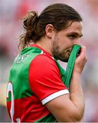 11 September 2021; Pádraig O'Hora of Mayo after his side's defeat to Tyrone in the GAA Football All-Ireland Senior Championship Final match at Croke Park in Dublin. Photo by Seb Daly/Sportsfile