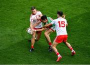 11 September 2021; Conor Loftus of Mayo in action against Niall Sludden, left, and Conor McKenna of Tyrone during the GAA Football All-Ireland Senior Championship Final match between Mayo and Tyrone at Croke Park in Dublin. Photo by Daire Brennan/Sportsfile