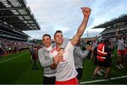 11 September 2021; Darren McCurry and Ronan O'Neill, left, of Tyrone celebrate following the GAA Football All-Ireland Senior Championship Final match between Mayo and Tyrone at Croke Park in Dublin. Photo by Stephen McCarthy/Sportsfile