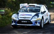 19 September 2021; Roy White and co-driver James O'Brien, in a Ford Fiesta WRC, during special stage one of the Cork 20 International Rally in Fermoy, Cork. Photo by Philip Fitzpatrick/Sportsfile