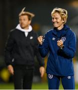 21 September 2021; Republic of Ireland manager Vera Pauw celebrates following the women's international friendly match between Republic of Ireland and Australia at Tallaght Stadium in Dublin. Photo by Stephen McCarthy/Sportsfile