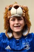 25 September 2021; Leinster supporter Sam Harper, age 10, from Kilkenny City prior to the United Rugby Championship match between Leinster and Vodacom Bulls at Aviva Stadium in Dublin. Photo by David Fitzgerald/Sportsfile