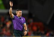 25 September 2021; Referee Craig Evans during the United Rugby Championship match between Munster and Cell C Sharks at Thomond Park in Limerick. Photo by Seb Daly/Sportsfile