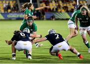 25 September 2021; Ciara Griffin of Ireland in action against Rachel Malcolm, left, and Lana Skeldon of Scotland during the Rugby World Cup 2022 Europe qualifying tournament match between Ireland and Scotland at Stadio Sergio Lanfranchi in Parma, Italy. Photo by Roberto Bregani/Sportsfile