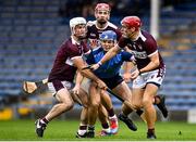 26 September 2021; Killian Gleeson of Nenagh Éire Óg in action against Borris-Ileigh players, from left, Kieran Maher, Niall Kenny and Jerry Kelly during the Tipperary Senior Hurling Championship Group 4 match between Borris-Ileigh and Nenagh Éire Óg at Semple Stadium in Thurles, Tipperary. Photo by Sam Barnes/Sportsfile