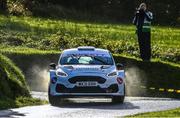 3 October 2021; Sam Moffett and co-driver Keith Moriarty in a Ford Fiesta Rally 2, during special stage 2 of the Donegal Harvest Stages Rally in Donegal. Photo by Philip Fitzpatrick/Sportsfile