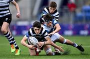 6 October 2021; Brian O'Rourke of Cistercian College Roscrea gathers possession ahead of Donie Grehan of Blackrock College during the Bank of Ireland Leinster Schools Junior Cup Round 2 match between Cistercian College Roscrea and Blackrock College at Energia Park in Dublin. Photo by Piaras Ó Mídheach/Sportsfile