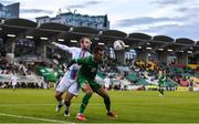 8 October 2021; Tyreik Wright of Republic of Ireland in action against Loris Bernardy of Luxembourg during the UEFA European U21 Championship Qualifier match between Republic of Ireland and Luxembourg at Tallaght Stadium in Dublin. Photo by Eóin Noonan/Sportsfile