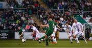 8 October 2021; Conor Coventry of Republic of Ireland scores his side's second goal from a penalty during the UEFA European U21 Championship Qualifier match between Republic of Ireland and Luxembourg at Tallaght Stadium in Dublin.  Photo by Eóin Noonan/Sportsfile