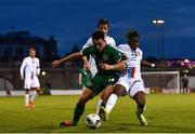 8 October 2021; Liam Kerrigan of Republic of Ireland in action against Selim Turping of Luxembourg during the UEFA European U21 Championship Qualifier match between Republic of Ireland and Luxembourg at Tallaght Stadium in Dublin.  Photo by Sam Barnes/Sportsfile