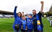 9 October 2021; Leinster supporters Stacey and Anthony Clarke, with their twin sons Aaron, left, and Sean, both aged 11, from Wicklow town before the United Rugby Championship match between Leinster and Zebre at RDS Arena in Dublin. Photo by Sam Barnes/Sportsfile