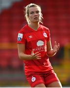 9 October 2021; Saoirse Noonan of Shelbourne reacts during the EVOKE.ie FAI Women's Cup Semi-Final match between Shelbourne and Galway WFC at Tolka Park in Dublin. Photo by Eóin Noonan/Sportsfile