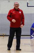 9 October 2021; Griffith College Templeogue coach Mark Keenan before the InsureMyVan.ie Men's Super League North Conference match between DCU St Vincent's and Griffith College Templeogue at DCU Sports Complex in Dublin. Photo by Daniel Tutty/Sportsfile