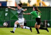 9 October 2021; Lynn Marie Grant of Wexford Youths in action against Alannah McEvoy of Peamount United during EVOKE.ie FAI Women's Cup Semi-Final match between Peamount United and Wexford Youths at PRL Park in Greenogue, Dublin. Photo by Matt Browne/Sportsfile