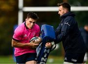 11 October 2021; Dan Sheehan, left, and Jack Conan during a Leinster Rugby squad training session at UCD in Dublin. Photo by Harry Murphy/Sportsfile