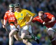 17 March 2004; Gregory O'Kane, Dunloy, in action against John McCarthy, Newtownshandrum. AIB All-Ireland Club Hurling Final, Newtownshandrum v Dunloy, Croke Park, Dublin, Picture credit; Brendan Moran / SPORTSFILE   *EDI*