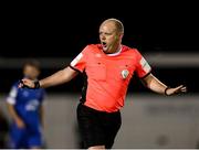 15 October 2021; Referee Graham Kelly during the SSE Airtricity League Premier Division match between Waterford and Finn Harps at the RSC in Waterford. Photo by Michael P Ryan/Sportsfile