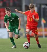 19 October 2021; Rhys Thomas of Wales in action against Aidan Cannon of Republic of Ireland during the Victory Shield match between Wales and Republic of Ireland at Seaview in Belfast. Photo by Ramsey Cardy/Sportsfile