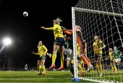 21 October 2021; Jonna Andersson of Sweden clears the ball during the FIFA Women's World Cup 2023 qualifier group A match between Republic of Ireland and Sweden at Tallaght Stadium in Dublin. Photo by Stephen McCarthy/Sportsfile