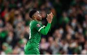 11 November 2021; Chiedozie Ogbene of Republic of Ireland during the FIFA World Cup 2022 qualifying group A match between Republic of Ireland and Portugal at the Aviva Stadium in Dublin. Photo by Stephen McCarthy/Sportsfile