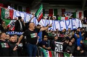 15 November 2021; Italy supporters in the stand during the FIFA World Cup 2022 Qualifier match between Northern Ireland and Italy at the National Football Stadium at Windsor Park in Belfast. Photo by Ramsey Cardy/Sportsfile