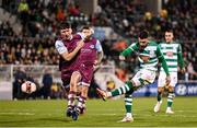 19 November 2021; Danny Mandroiu of Shamrock Rovers shoots at goal during the SSE Airtricity League Premier Division match between Shamrock Rovers and Drogheda United at Tallaght Stadium in Dublin. Photo by Stephen McCarthy/Sportsfile