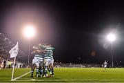 19 November 2021; Graham Burke of Shamrock Rovers celebrates with team-mates after scoring his side's second goal during the SSE Airtricity League Premier Division match between Shamrock Rovers and Drogheda United at Tallaght Stadium in Dublin. Photo by Seb Daly/Sportsfile