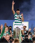 19 November 2021; Roberto Lopes of Shamrock Rovers celebrates after the SSE Airtricity League Premier Division match between Shamrock Rovers and Drogheda United at Tallaght Stadium in Dublin. Photo by Stephen McCarthy/Sportsfile