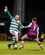 19 November 2021; Joey O'Brien of Shamrock Rovers in action against Darragh Markey of Drogheda United during the SSE Airtricity League Premier Division match between Shamrock Rovers and Drogheda United at Tallaght Stadium in Dublin. Photo by Seb Daly/Sportsfile
