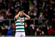 19 November 2021; Richie Towell of Shamrock Rovers during the SSE Airtricity League Premier Division match between Shamrock Rovers and Drogheda United at Tallaght Stadium in Dublin. Photo by Seb Daly/Sportsfile
