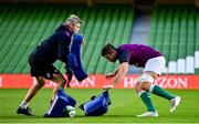 20 November 2021; Defence coach Simon Easterby, left, and Caelan Doris during the Ireland Captain's Run at Aviva Stadium in Dublin. Photo by Brendan Moran/Sportsfile