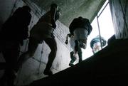 21 March 2004; Offaly players take to the field before the start of the game. Allianz Football League 2004, Division 2A, Round 6, Offaly v Roscommon, O'Connor Park, Tullamore, Co. Offaly. Picture credit; David Maher / SPORTSFILE *EDI*