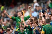 27 July 2013;  Meath supporters cheer on their team. GAA Football All-Ireland Senior Championship, Round 4, Meath v Tyrone, Croke Park, Dublin. Picture credit: David Maher / SPORTSFILE