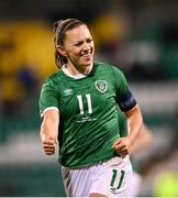 30 November 2021; Katie McCabe of Republic of Ireland celebrates after scoring her side's seventh goal, from a penalty, during the FIFA Women's World Cup 2023 qualifying group A match between Republic of Ireland and Georgia at Tallaght Stadium in Dublin. Photo by Stephen McCarthy/Sportsfile